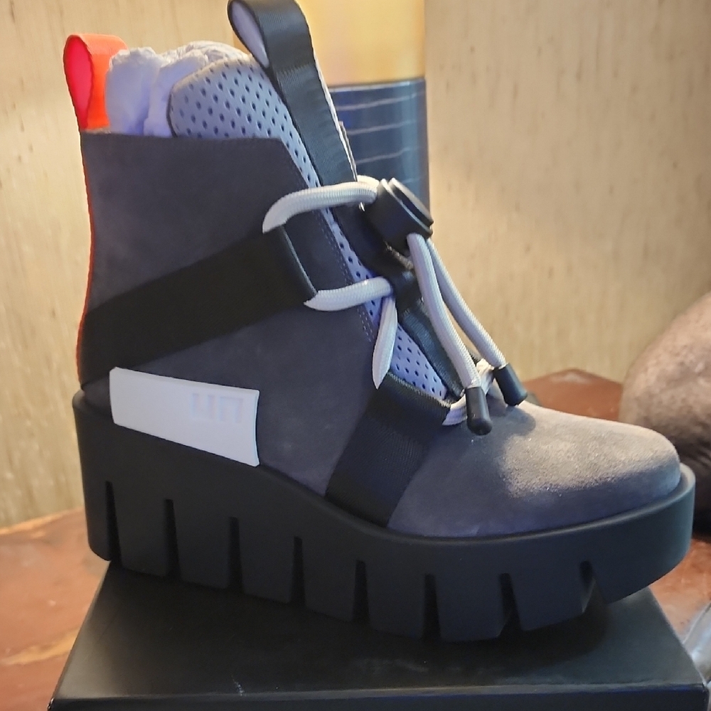 United Nude Orange and Black Sneakers with Chunky Sole and High Ankle Support